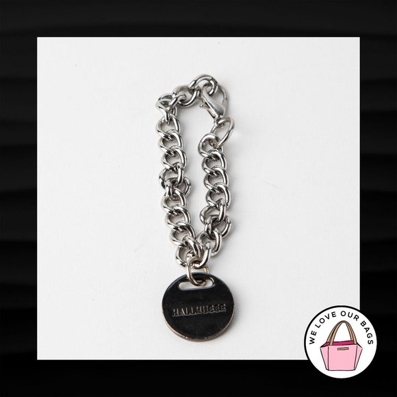 HALLHUBER ROUND GRAY GUNMETAL DISC CHAIN CLASP FOB - Picture 1 of 1